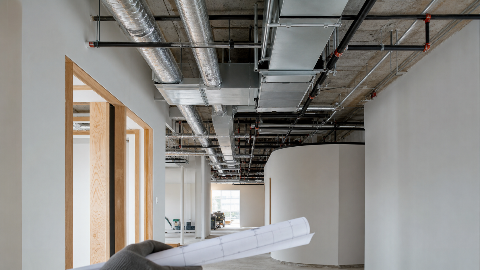 Toronto clinic fit-out 現場天花 HVAC、電力與消防系統協調
