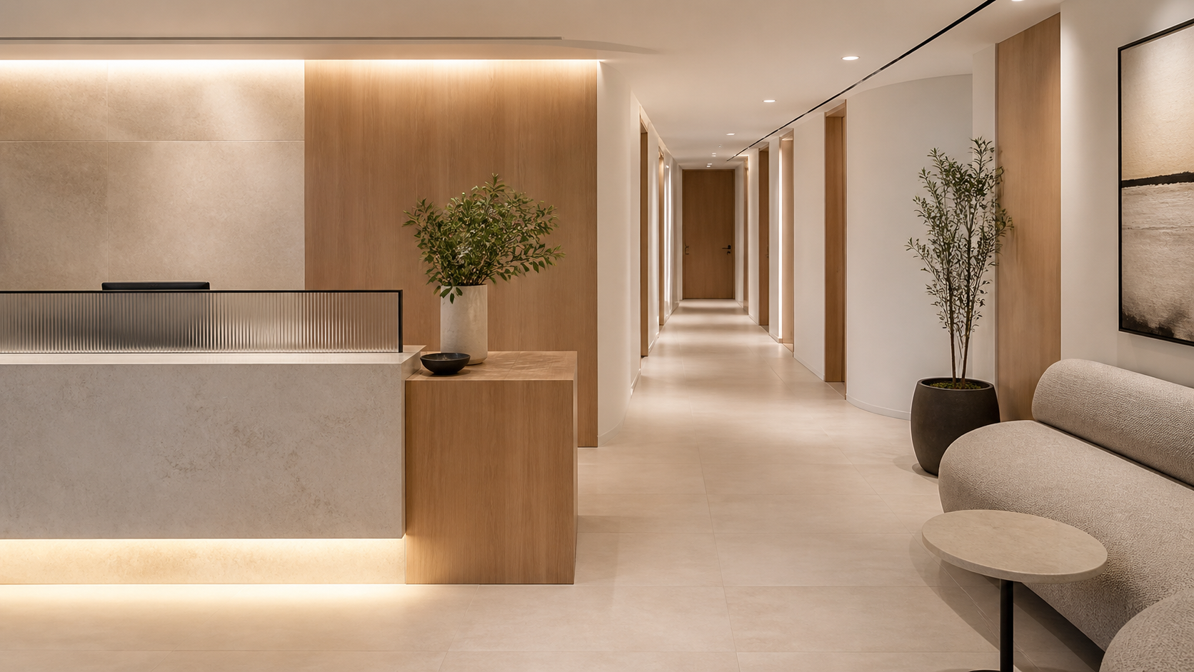 Toronto clinic fit-out 診所接待處、私隱與無障礙動線