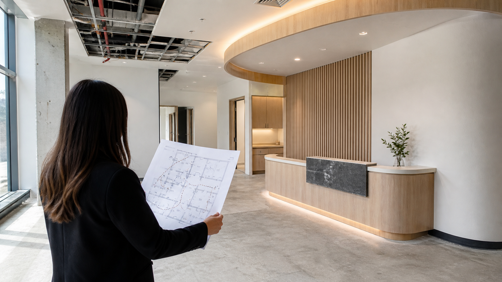 Toronto clinic fit-out:於診所接待區核對 accessible patient flow、平面圖及天花機電條件